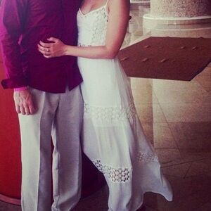 Abercrombie & Fitch White Crochet Maxi Dress